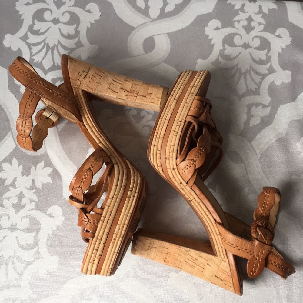Frye Lena Leaf Leather High Heel Sandals - Picture 6 of 7